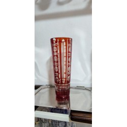 ENORME FLORERO CHECO DE CRISTAL  BORRAVINO